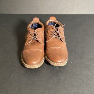 2/$28 💥♻ Steve Madden Boys Brown Oxford Boliverr Leather Shoes | Size 4 | 1219